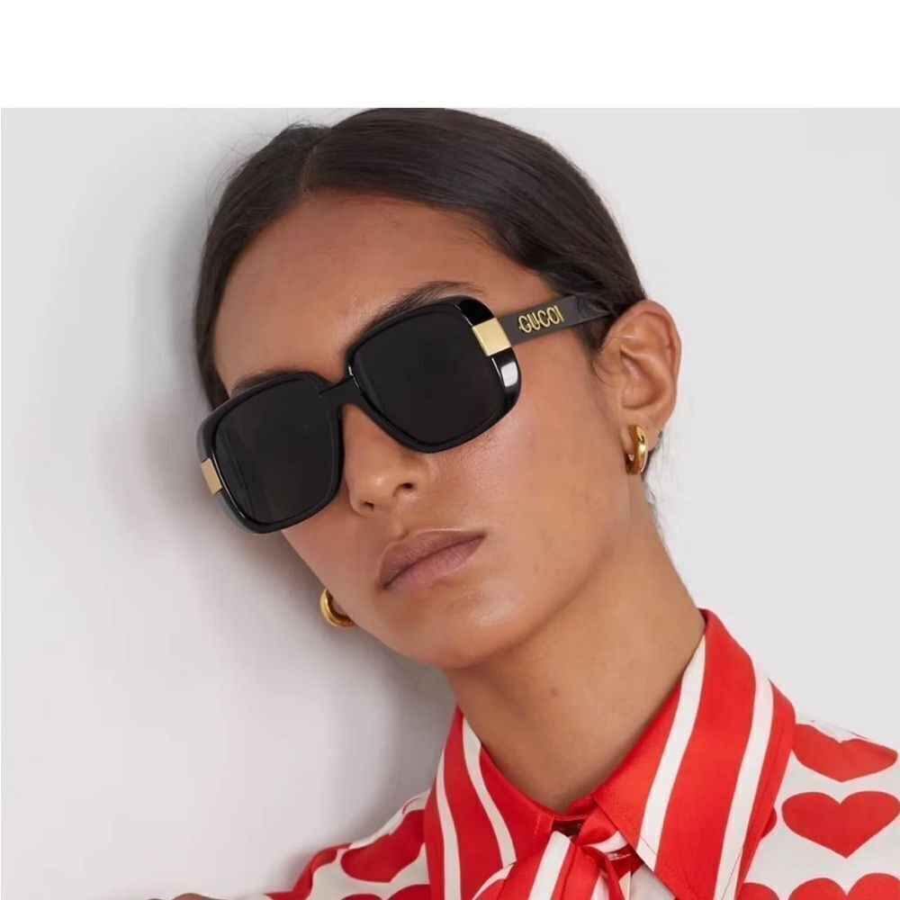 Gucci GG0318s - Pineapple Black Gold Sunglasses unisex $770 - Picture 4 of 16